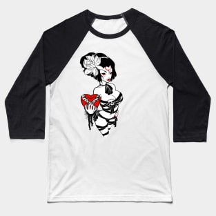 Girl with a heart-shaped box Baseball T-Shirt